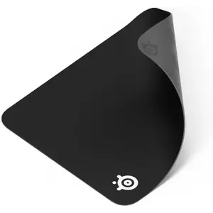 QcK Medium Gaming Mousepad — Black — Non-Slip Silicone Rubber Base — Peak Tracking and Stability — Optimized for Gaming Sensors — 320 mm x 270 mm — FPS, MOBAs, RTS, MMO