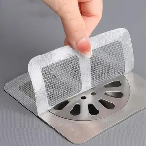 Drain Hair Catcher Patch, 12/24/50 Pieces Drain Filter Mesh, Hair Blockage Specialty Sink Cover, Drain Protector, Summer Essential Home Bathroom Kitchen Supplies