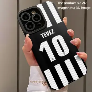 Juventus Shirt Pattern PU Leather Phone Case for iPhone 17/16/15 Series, Anti-Drop Shockproof Full Coverage Fashion Design