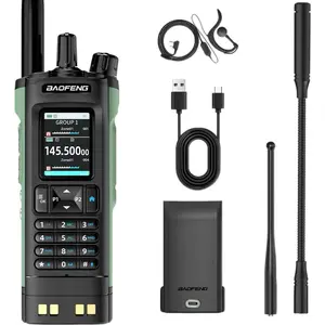 BAOFENG Radio UV32 Ham Radio Handheld 10W Rechargeable Walkie Talkies Long Range UV-32 Two Way Radio NOAA Weather Radio with GPS,APP Programming Copy Frequency 2500mAh Battery USB-C Charging