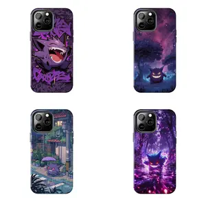 Shadow Pokemon Gengar Anime Case for iPhone 17-7 Pro Max Plus & Samsung Galaxy S25-S21 Ultra Plus - Neon Ghost Shadow Graffiti Aesthetic Phone Cover unisex