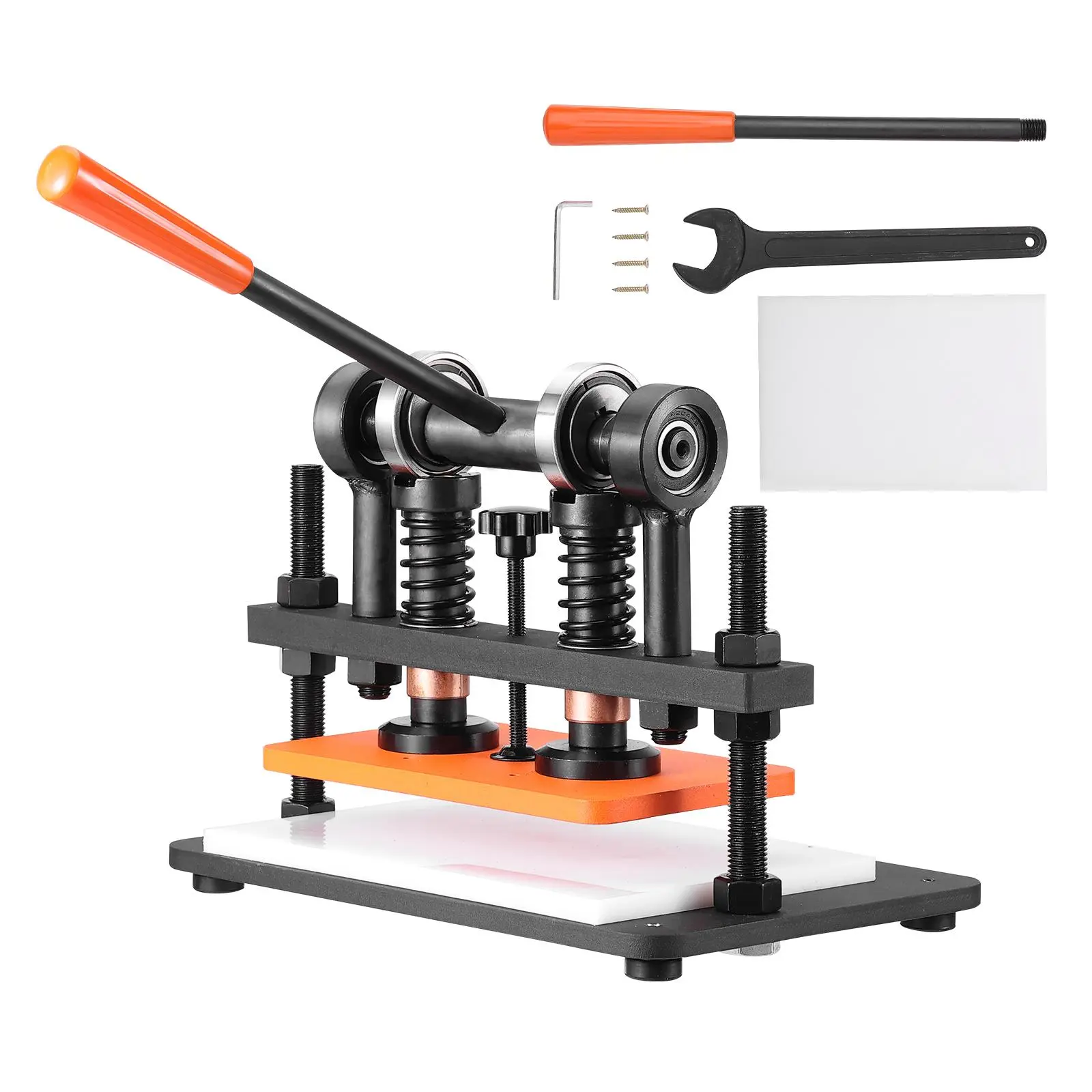 【summerfinds】VEVOR Leather Cutting Machine, 10.2 x 5.9 in Embossing Plate Manual Die Cutter, 0.47 in Pressure Stroke Dual Guide Shafts Die Cut Machine, Leather Embossing Machine for Various of Materials