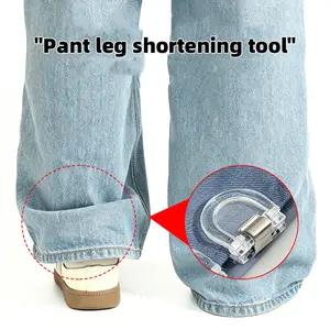Pants Hem Shortening Tool, Invisible Seamless Waistband Clip, Adjustable Pants Leg Fastener, No Sewing Required, Easy to Use
