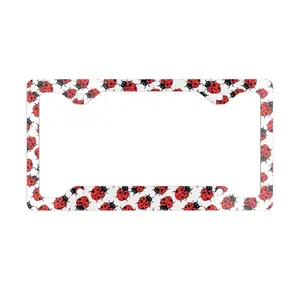 Ladybug License Plate Frame, Cute Car Accessories, Vehicle Decor, Girly Car Decor