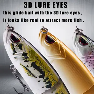 Bassdash Swimbaits 4.5in/0.65oz Pike Trout Glide Baits Minnow Hard Bass Fishing Lure. Glass minnow