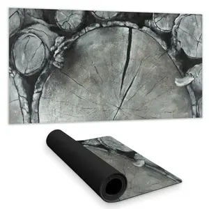 Begin Home Decor C1DM1531YJEOUP 16 x 32 in. Monochrome Trees Desk Mat - Stacked Wood Logs Home Decor
