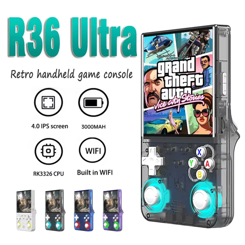 R36 Ultra Handheld Retro Game Console, R36sips Screen Portable Pocket ...