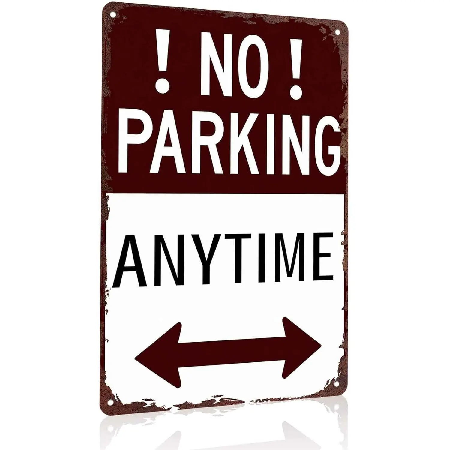 8x12in Sturdy Water-Resistant Lightweight Aluminium No Parking Anytime Sign - Home Decor Wall Plaque for Decoration, Garage/Drive, Outdoor Use