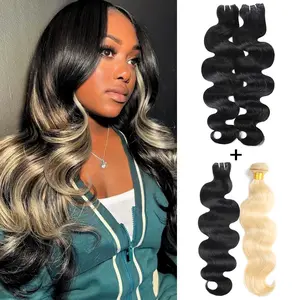 Ishow 1B/613 Blonde Bundles Body Wave 15A Brazilian Virgin Human Hair 95-100G /Bundle Highlight Style Skunk Stripe Hair Quicky Weave Sew In