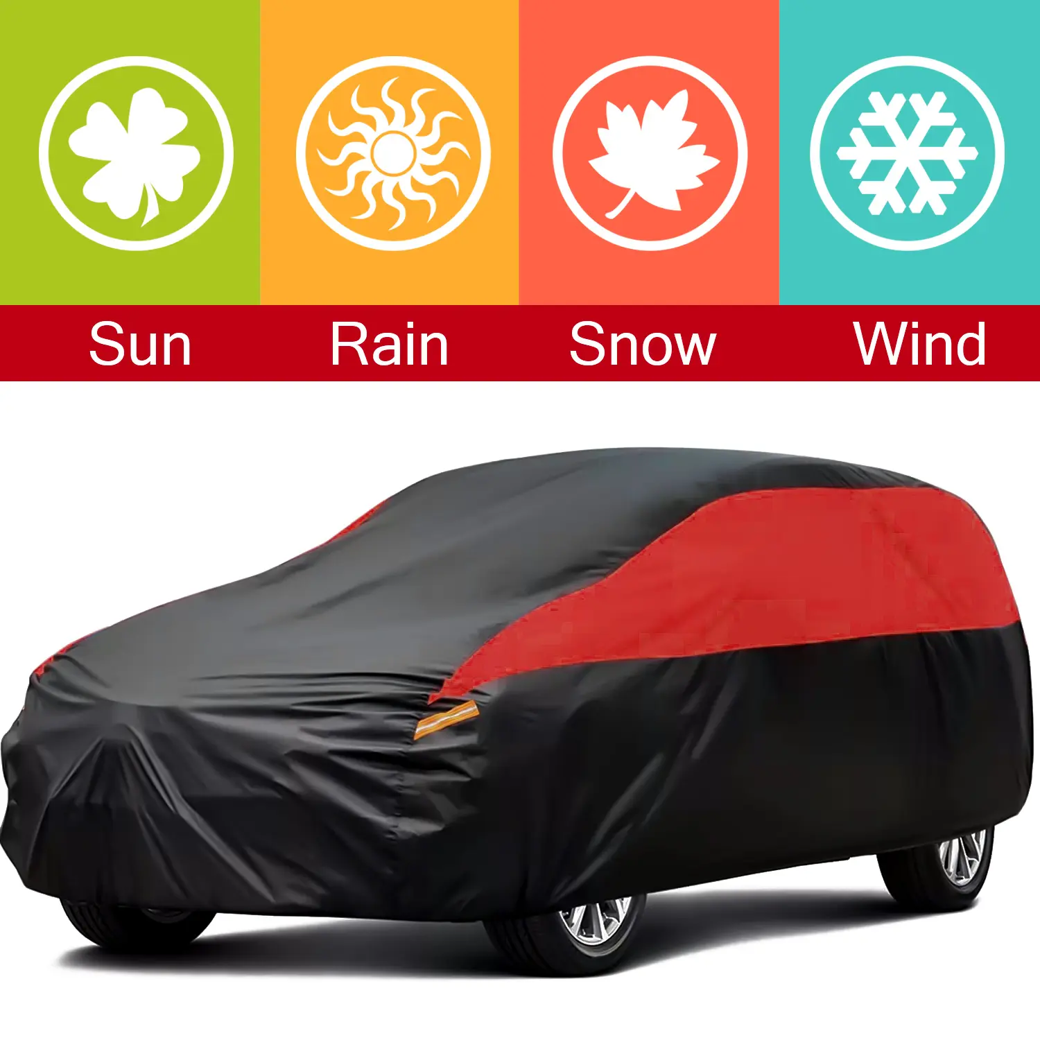 Durable Car Cover - Waterproof Covers, Dustproof, UV-Blocking, Snowproof, Scratch-Resistant for Outdoor and Garage Parking