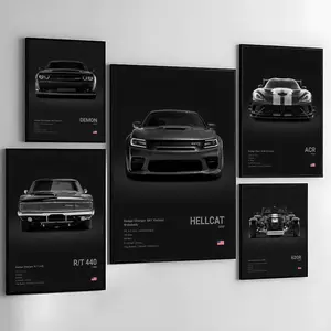 Black and white sports cars Painting Calligraphy Modern home art decorative painting,high-definition printing,vibrant colors,waterproof,suitable for living rooms and hallways A perfect gift for holiday parties