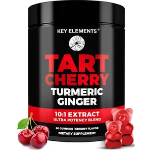 [Ultra Strength] Tart Cherry Gummies Extract with Turmeric & Ginger - Natural Tart Cherry Supplement for Uric Acid Cleanse Support & Recovery Gummies