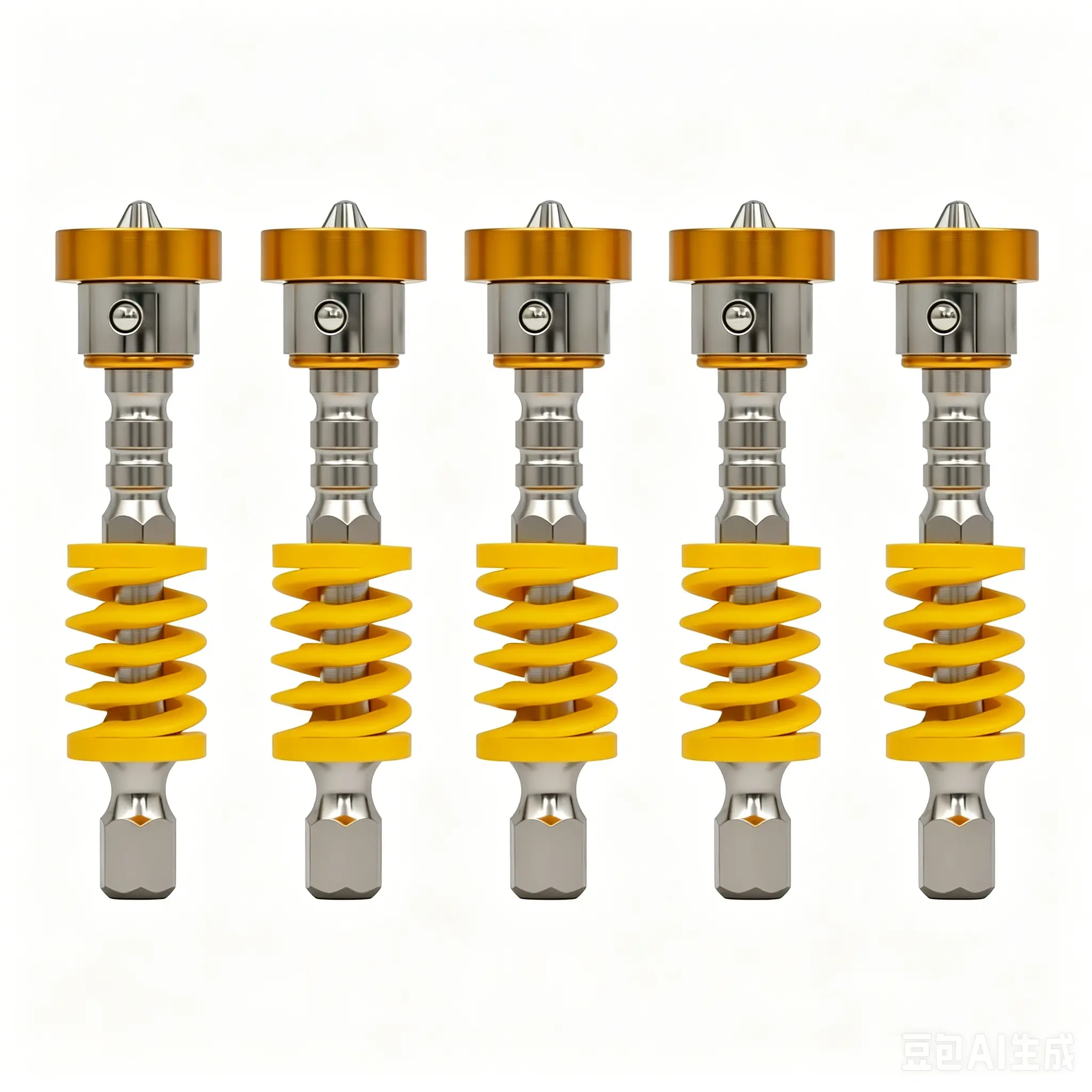 Pack Of 5 Magnetic Spring Loaded Screwdriver Bit Quickly Release Spring Mechanism For Electric Drills Power Tool fathersdaygift,father'sdaygifts
