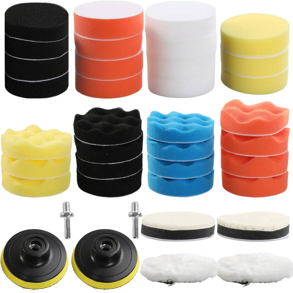 38 Pieces Car Polishing Pad Set,Including 3 Inch Buffing Pads,Foam Polish Pads,Polisher Attachment for Drill,Car Scratch Repair,Christmas Party Fathersdaygift,Tools & Hardware