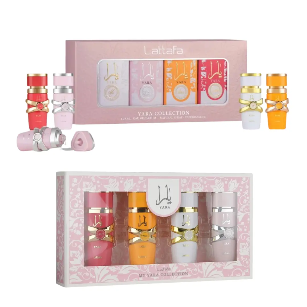Lattafa Cosmetic Women's Fragrance Variety Pack - 8-Piece Bundle Set with Miniature 4×5ML, Aromatic 4×25ML & Packaged Bottle Collections, Bottle Women's Fragrance, Aromatic Women's Fragrance