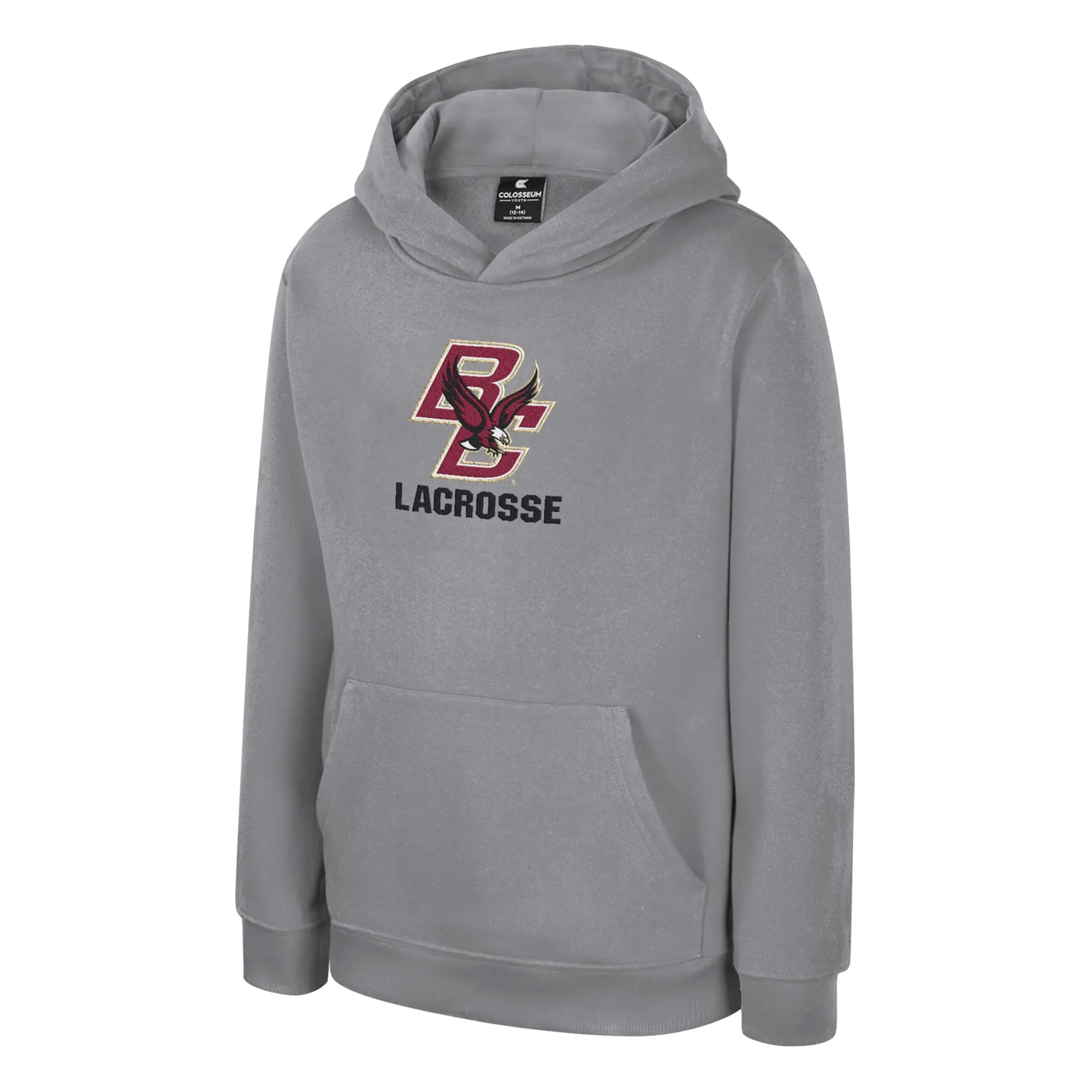 Women's Boston College Youth Lacrosse Hoodie - Officially Licensed, Embroidered Tackle Twill Logo, Cotton-Polyester Pullover, Longsleeves, Drawstring, Kangaroo Pocket, Casual Top