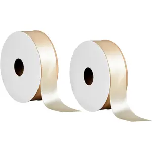 Household daily necessities Offray 453962 7/8" Wide Single Face Satin Ribbon for Gift Wrapping, Decoration, and Crafts, Two Pack of 6-Yard Spools, Antique White