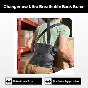 【Upgrade Version】Ultra Breathable Work Back Brace for Men & Women [Upgraded Medical-Grade Support] Lower Back Support Belt with Removable Suspenders - Pain Relief for Lifting, Warehouse, Construction, Moving