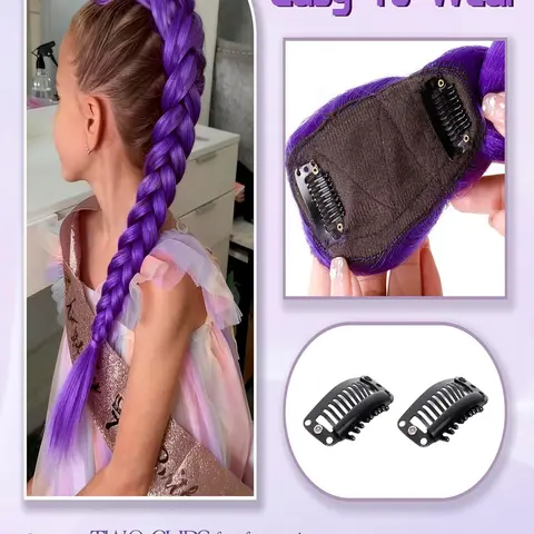 Long Purple Braiding Hair Pre Stretched,Rumi Synthetic Braiding Hair for Christmas Party Cosplay Braiding Hair Extensions for Girls,Synthetic Hairpieces,Synthetic Braided Wigs,Role Play Wig,(Purple,26 Inch)