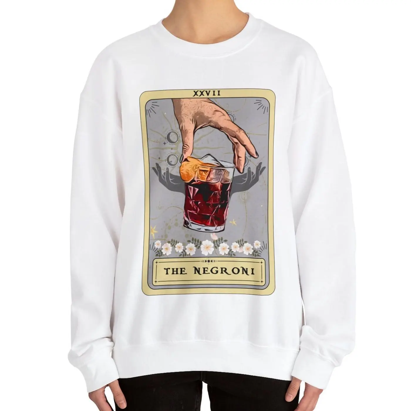 Negroni Sweatshirt, The Negroni Tarot Card Sweatshirt, Bartender Gifts Cocktail Sweater Cocktail Lover Gifts