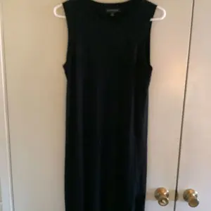 Banana Republic Blk. Sls. Miidi Rn. Slitted Blended Fabric Fabric Dress Size XL