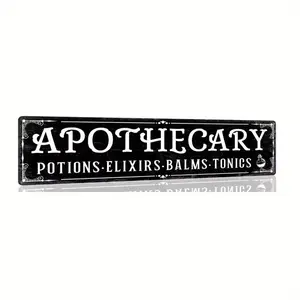 Vintage "Alchemist" Aluminium Metal Sign - Gothic Spooky Halloween Witch Decor, Spooky Christmas Decor, Waterproof, Easy-Hanging, Suitable for Home, Kitchen Use