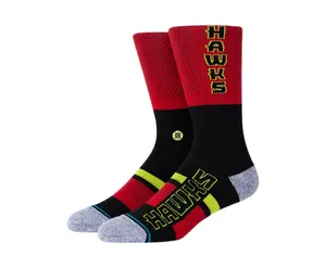 Stance Hawks Shortcut 2 NBA Crew Socks Red/Black