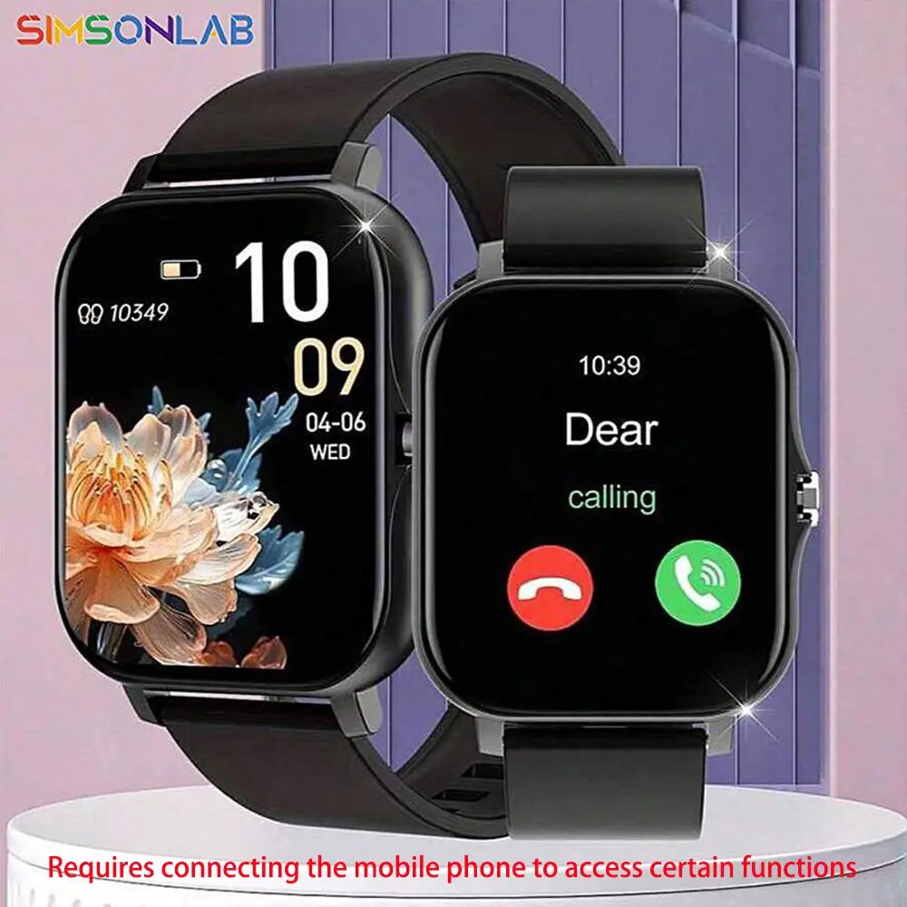 SIMSONLAB 1.83 Inches Multifunctional Wearable Smartwatch, Android Watch, Electronic Watch, Digital Watch with BT Calling, Sports Smart Watches for Women & Men, Sports Tracking Smartwatch