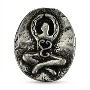 Goddess Pocket Stone Pewter — Divine Feminine Meditation Token 1 Inch