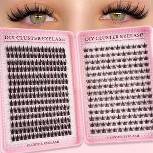 Natural Daily Thick False Eyelashes, Fluffy D Curl Mixed Length, Non-Toxic DIY Lashes for Beginners, Eyelash Extensions, Perfect for Seamless Full Look, Cosmetic