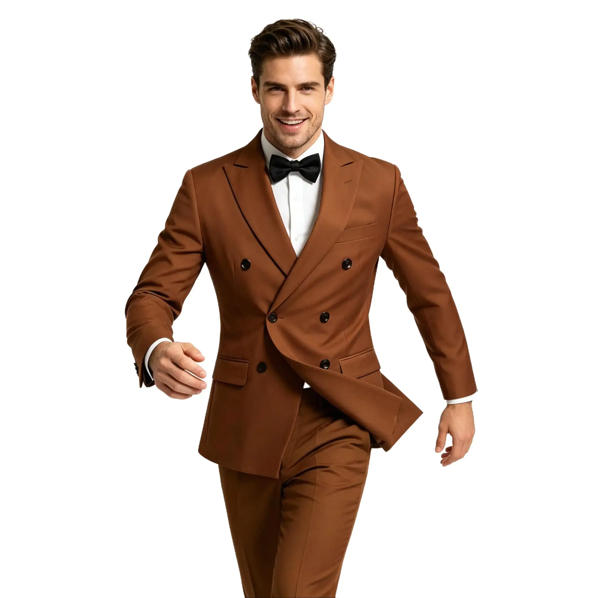 Men's 2-Piece Slim Fit Suit - Double Breasted Blazer & Tuxedo Pants, Elegant Formal Wear for Birthday, Office, Men's Outfit Sets Classy