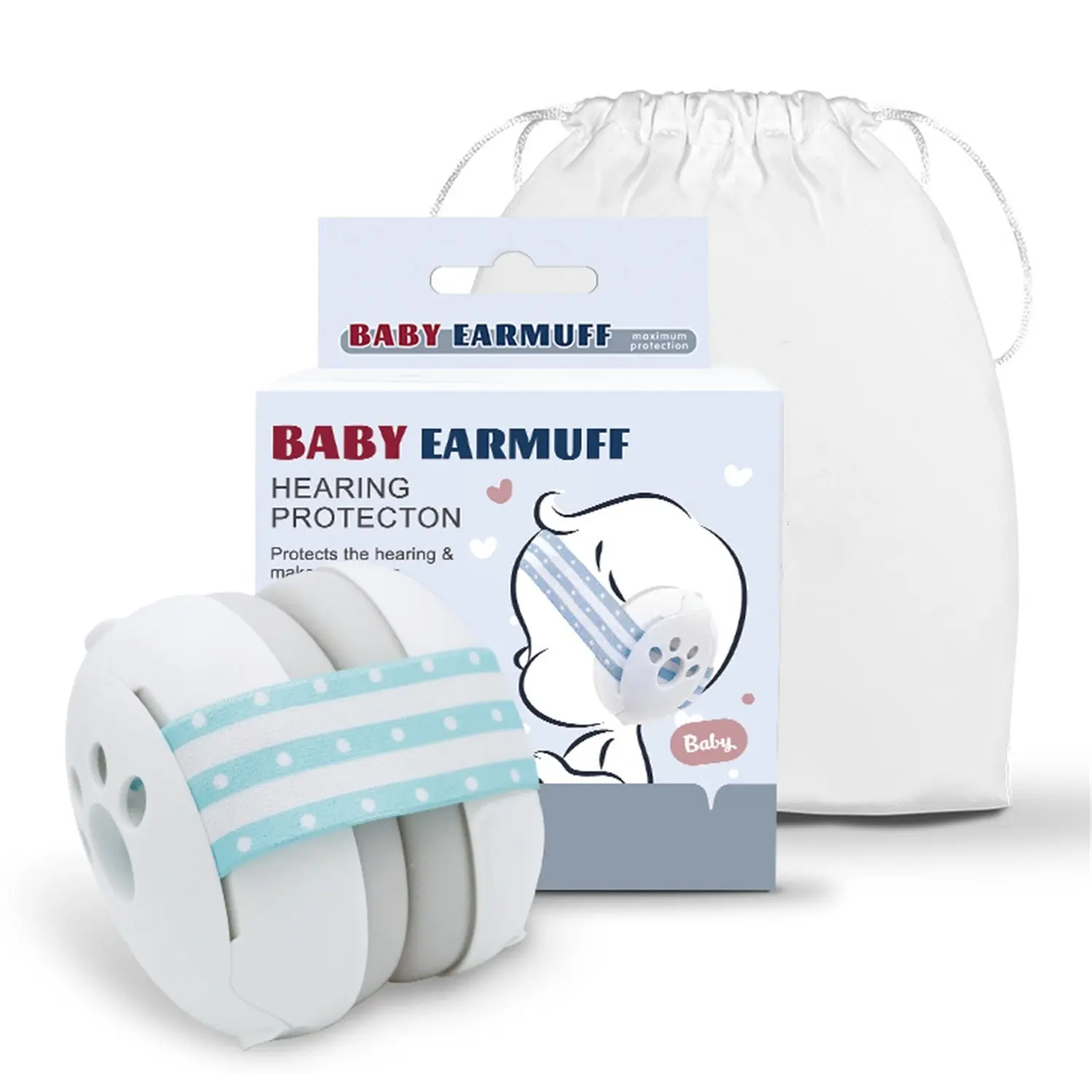 Baby Anti-Noise Ear Protector, Noise Cancelling Ear Muffs, Protection up to 26dB, Hearing Protector for Infant, Newborn, Noise Soundproofing, Better Sleep, Airplane and Travel, Adjustable Non-Slip Headband, Sleep Aid Tool, Toddlers Up to 36 Months