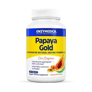 Papaya Gold | Comprehensively supports digestion before or after meals^ | Speeds up digestion and improves energy* | 3X more papaya compared to the next leading competitor^ | With REAL Organic Papaya juice powder