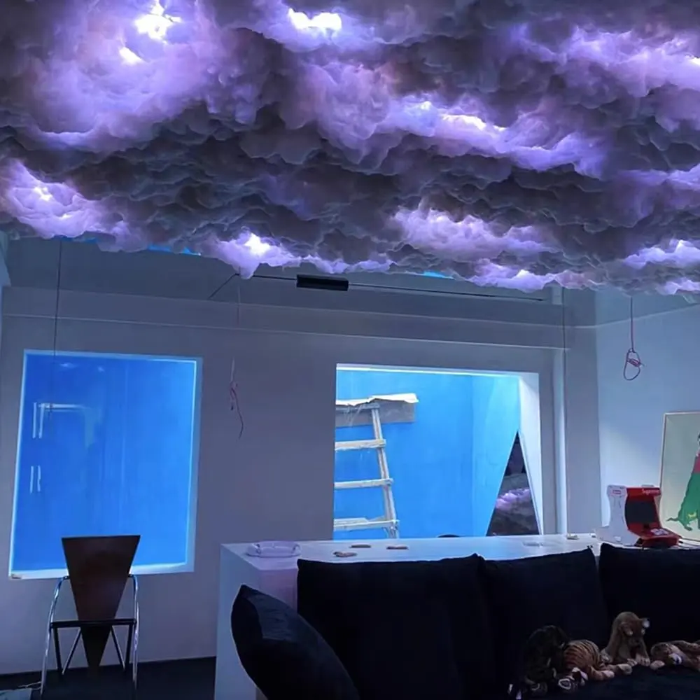 Ceiling Thundercloud LED lights in 3D DIY RGB colors, remoteflame design to create a charming atmosphere, spider torch bedroom, game room and bathroom
