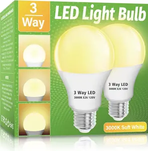 3 Way LED Light Bulbs, 3 Way Light Bulbs 30 70 100 Soft White 3000K,E26 Medium Base A19 Three Way Light Bulb, Indoor 3way Bulb for Reading