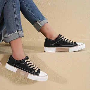 Women's Color Block Canvas Shoes Lightweight Non-Slip Walking Sneakers