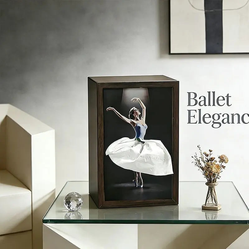 Ballet Girl Tissue Box, Multi-Functional Desktop Napkin Holder, High-End Luxury Art Design, Ballet Theme, No Lamp, Tabletop, Bedside Cabinet, Compact