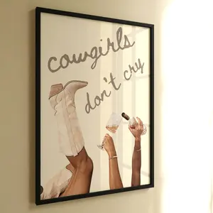 Cowgirl Don't Cry poster print, unframed poster, home decoration, wall art decoration, modern home decoration, suitable for home decoration in bedrooms and living rooms. wall art decor