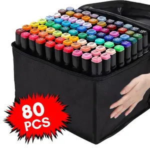 80 Pcs Dual Tip Fine Alcohol Coloring Markers Set Drawing Markers