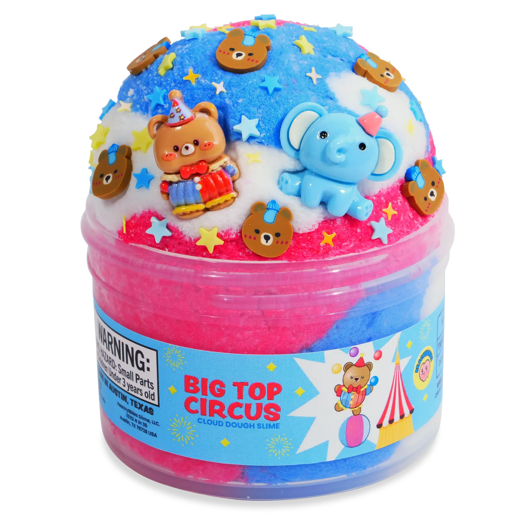 Peachybbies Circus-Themed Cloud Dough Slime, Whimsical Carnival Fun Sensory Play Toy - Stress Relief, Entertaining Oddly Satisfying Toy for 8-10 Years Olds, Slime For Kids
