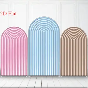 2D Line Arch Backdrop Cover for Wedding Babyshower Bridal Shower Birthday Party Decoration Photography Studio Background