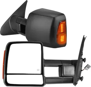 YITAMOTOR Towing Mirror Car Accessories for Toyota Tundra Models 2007-2017, Power-Adjusted Heated Turn Signal Light, Manual Telescoping & Folding Design
