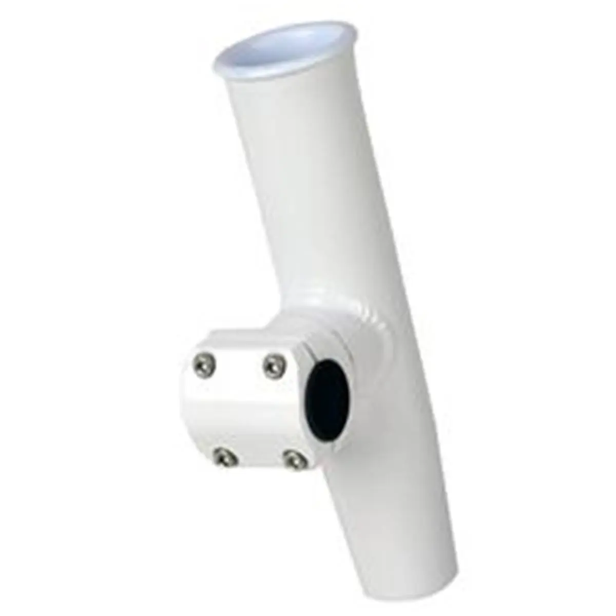 C.E. Smith Adjustable Mid-Mount Fishing Rod Holder, Marine Grade Aluminum Clamp-On for 1.25 & 1.31 in. OD Rails, Anodized & Powder Coated White for Fishing Rod Fish Holders (Fits Various OD Sizes), Functionality And Style, Powder Coat, Rod Holding