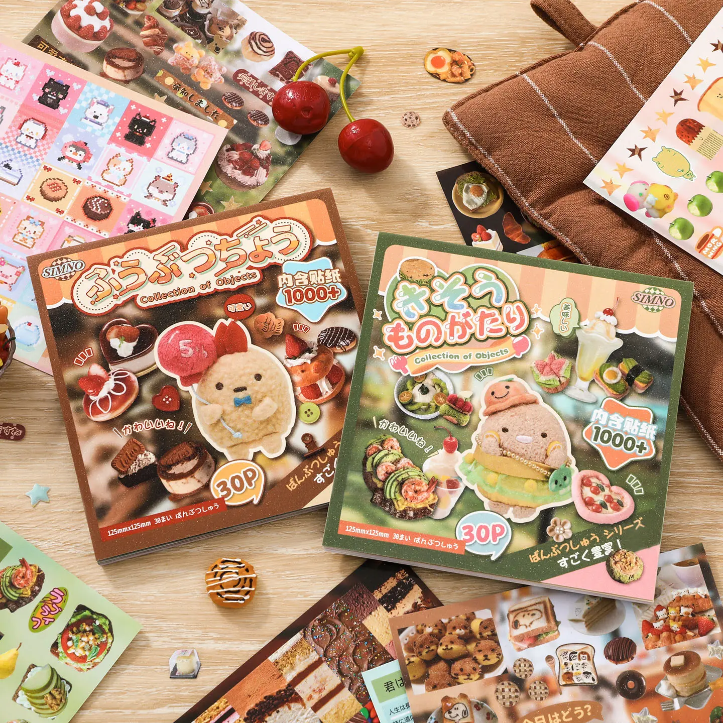 Sticker Book, 30 Sheets 1000+ Japanese Everyday Objects Decorative Stickers – Die-Cut, Floral, Permanent, Glitter, Glossy, Matte for Journaling, Scrapbooking, Decorative Sticker Stickers