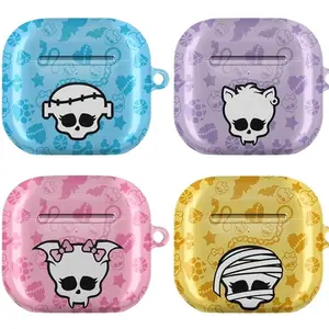 Monster High Skullette AirPods Case – Draculaura Frankie Cleo Clawdeen Gothic Kawaii Skull Case Cover For AirPods 1 2 3 4 & Pro Gen 1 2 3