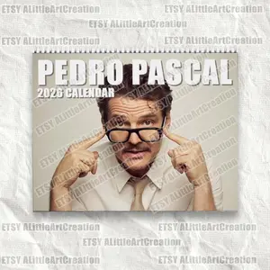 Pedro Pascal 2026 Wall Calendar, Celebrity Planner for Fans, Funny Gift for Her, Pedro Pascal Fan Merch, Holiday Celebrity Gift