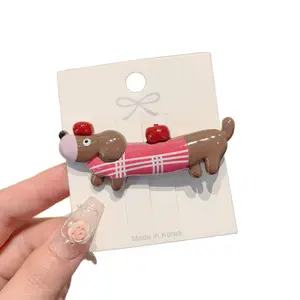 Puppy hair clip, duckbill clip for stray hair, dachshund dog hairpin, hair accessory