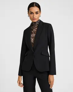 Express Editor Studio Stretch Twill Fitted One Button Blazer