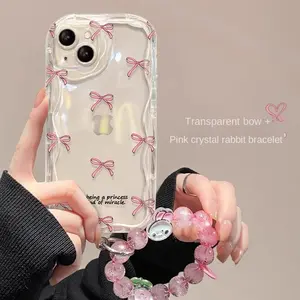 Pink Bow Phone Case For Samsung Galaxy S24 S23 Ultra S20 FE S21 S24 Plus A05 J7 J2 Prime G530 Soft Silicone Cover Protector Protective