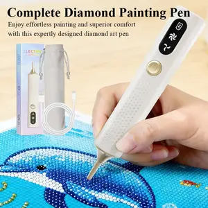 Electric diamond paintbrush, wireless suction cup diamond paintbrush, rechargeable, two adjustable suction modes, suitable for adults and children, complete with accessories, perfect gift, diamond painting tool.